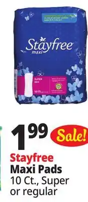 Ocean State Job Lot Stayfree Maxi Pads offer