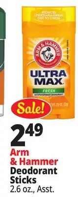Ocean State Job Lot Arm & Hammer Deodorant Sticks offer
