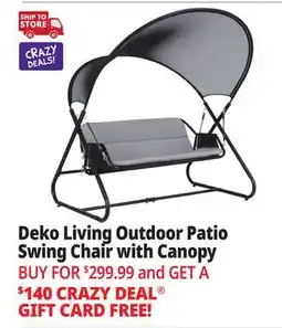 Ocean State Job Lot Deko Living Patio Swing Chair with Canopy Black/Gray offer