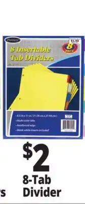 Ocean State Job Lot Premiere Insertable Tab Dividers 8-Count offer