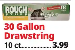 Ocean State Job Lot Rough Stuff 33 Gal Outdoor Trash Bags with Drawstring 10 Count offer