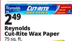 Ocean State Job Lot Reynolds Kitchens Cut-Rite Wax Paper 75 sq ft offer