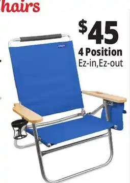 Ocean State Job Lot 4-Position Copa High Back Beach Chair offer