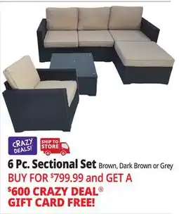 Ocean State Job Lot 6-Piece Resin Wicker Sectional offer