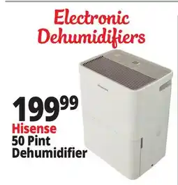 Ocean State Job Lot Hisense Energy Star 50 Pint 2-Speed Dehumidifier White offer