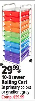Ocean State Job Lot Leader 10-Drawer Rolling Cart offer