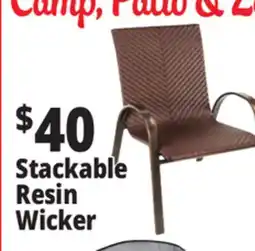 Ocean State Job Lot Outdoor Living Accents Resin Wicker Stackable Chair offer