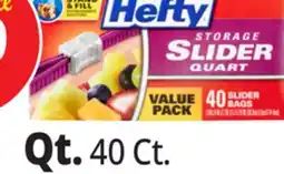 Ocean State Job Lot Hefty Storage Quart Slider Bags 40 Count offer
