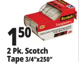 Ocean State Job Lot 2 Pk. Scotch Tape 3/4x250 offer