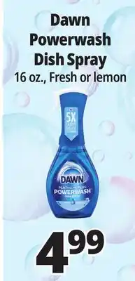 Ocean State Job Lot Dawn Platinum Plus Power wash Dish Spray offer