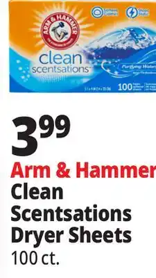 Ocean State Job Lot Arm & Hammer Clean Scentsations Purifying Waters Scented Fabric Softener Sheets 100 Count offer