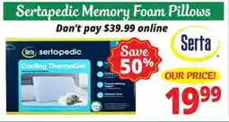 Ocean State Job Lot Sertapedic Cooling Pillow offer