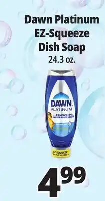 Ocean State Job Lot Dawn Platinum EZ-Squeeze Liquid Dish Detergent 24.3 oz offer