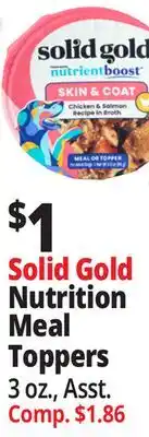 Ocean State Job Lot Solid Gold Nutrition Meal Toppers offer