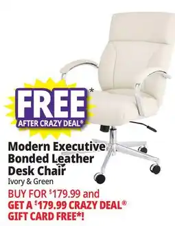 Ocean State Job Lot Modern Executive Bonded Leather Desk Chair Ivory offer
