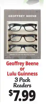 Ocean State Job Lot Geoffrey Beene or Lulu Guinness3 Pack Readers offer