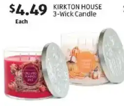Aldi Kirkton house 3-wick candle offer