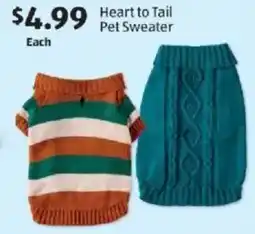 Aldi Heart to tail pet sweater offer