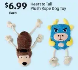 Aldi Heart to tail plush rope dog toy offer