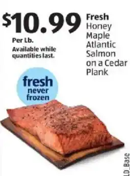 Aldi Fresh honey maple atlantic salmon on a cedar plank offer