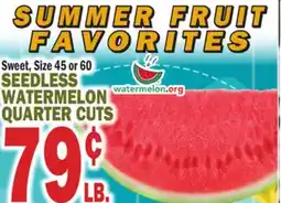 Bravo Supermarkets SEEDLESS WATERMELON QUARTER CUTS offer