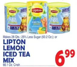 Bravo Supermarkets LIPTON LEMON ICED TEA MIX 66.1 Oz. Cnstr offer