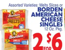 Bravo Supermarkets BORDEN AMERICAN CHEESE SINGLES offer