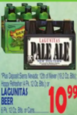 Bravo Supermarkets LAGUNITAS BEER 6 Pk. 12 Oz. Btls. or Cans offer