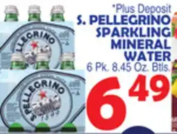 Bravo Supermarkets S. PELLEGRINO SPARKLING MINERAL WATER offer