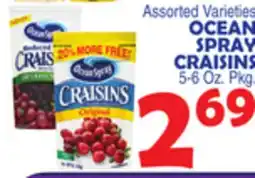 Bravo Supermarkets OCEAN SPRAY CRAISINS offer