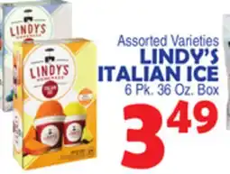 Bravo Supermarkets LINDY'S ITALIAN ICE offer