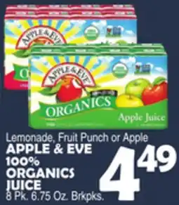Bravo Supermarkets APPLE & EVE 100% ORGANICS JUICE offer