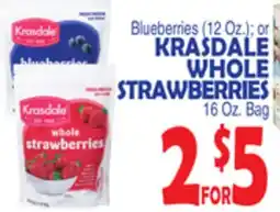 Bravo Supermarkets KRASDALE WHOLE STRAWBERRIES 16 Oz. Bag offer