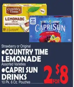 Bravo Supermarkets COUNTRY TIME LEMONADE, CAPRI SUN DRINKS offer