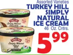 Bravo Supermarkets TURKEY HILL SIMPLY NATURAL ICE CREAM offer