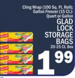 C Town GLAD LOCK STORAGE BAGS 20-25 Ct. Box offer