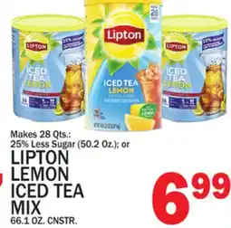 C Town LIPTON LEMON ICED TEA MIX 66.1 OZ. CNSTR offer