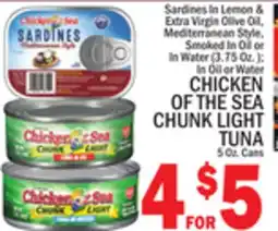 C Town CHICKEN OF THE SEA CHUNK LIGHT TUNA 5 Oz. Cans offer