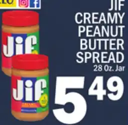 C Town JIF CREAMY PEANUT BUTTER SPREAD offer