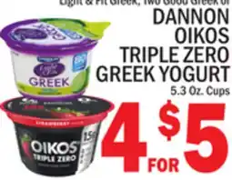 C Town DANNON OIKOS TRIPLE ZERO GREEK YOGURT offer