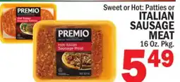 C Town PREMIO ITALIAN SAUSAGE MEAT offer