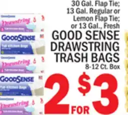 C Town GOOD SENSE DRAWSTRING TRASH BAGS 8-12 Ct. Box offer