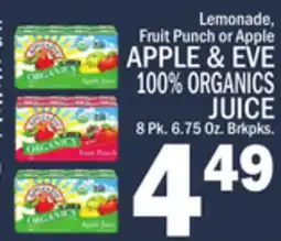 C Town APPLE & EVE 100% ORGANICS JUICE offer