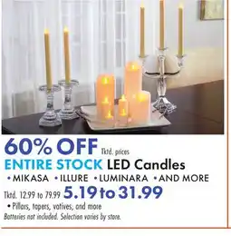 Boscov's ENTIRE STOCKLED Candles offer