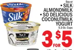 C Town SILK ALMONDMILK, SO DELICIOUS COCONUTMILK YOGURT offer