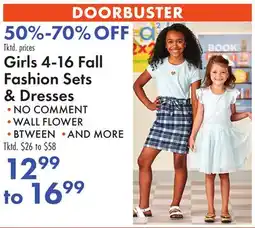 Boscov's Girls 4-16 Fall Fashion Sets & Dresses offer