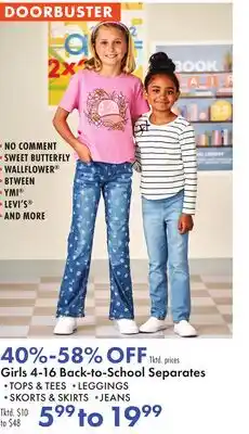 Boscov's Girls 4-16 Back-to-School Separates offer