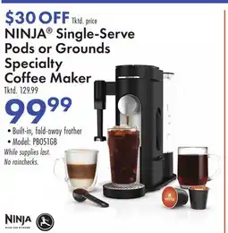 Boscov's NINJA Single-Serve Pods or Grounds Specialty Coffee Maker offer
