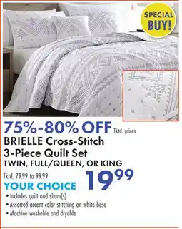 Boscov's BRIELLE Cross-Stitch 3-Piece Quilt Set offer