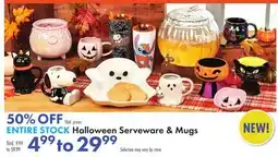 Boscov's ENTIRE STOCK Halloween Serveware & Mugs offer
